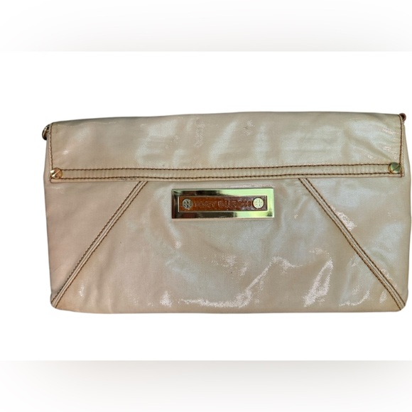 Rare Tory Burch cream studded gold detail Clutch Envelope Style vintage bag - Picture 2 of 10